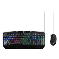 MEDIARANGE MRGS102-UK, Kabelgebunden, USB, QWERTY, RGB-LED, Schwarz, Maus enthalten