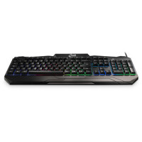 MEDIARANGE MRGS102-UK, Kabelgebunden, USB, QWERTY, RGB-LED, Schwarz, Maus enthalten