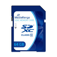 MEDIARANGE MR965, 64 GB, SDXC, Klasse 10, 60 MB/s, 15 MB/s, Blau
