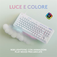 Logitech G 920-010422, Kabelgebunden, USB, Mechanischer Switch, QWERTY, RGB-LED, Weiß