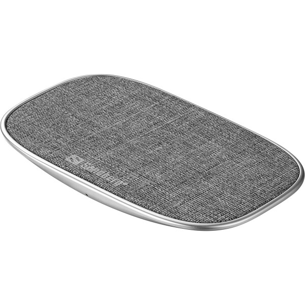 SANDBERG Wireless Charger Deck 15W, Drinnen, USB, 9 V, Kabelloses Aufladen, 1 m, Aluminium, Grau