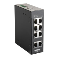 D-Link DIS-100E-8W, Unmanaged, L2, Fast Ethernet (10/100), Vollduplex, Rack-Einbau, Wandmontage
