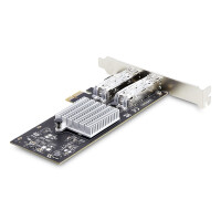 StarTech.com 2-Port GbE SFP Netzwerkkarte, PCIe 2.0 x1, Intel I350-AM2 2x 1GbE, 1000BASE Kupfer/Glasfaser Netzwerkkarte, Gigabit LWL/LAN Karte, Desktop/Server PCIE Netzwerkadapter, Windows und Linux Kompatibel, Eingebaut, Kabelgebunden, PCI Express, Faser