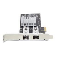 StarTech.com 2-Port GbE SFP Netzwerkkarte, PCIe 2.0 x1, Intel I350-AM2 2x 1GbE, 1000BASE Kupfer/Glasfaser Netzwerkkarte, Gigabit LWL/LAN Karte, Desktop/Server PCIE Netzwerkadapter, Windows und Linux Kompatibel, Eingebaut, Kabelgebunden, PCI Express, Faser