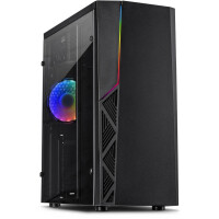 Inter-Tech B-02 RGB, Tower, PC, Schwarz, ATX, micro ATX, Acryl, Blau, Grün, Rot
