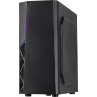 Inter-Tech B-02 RGB, Tower, PC, Schwarz, ATX, micro ATX, Acryl, Blau, Grün, Rot