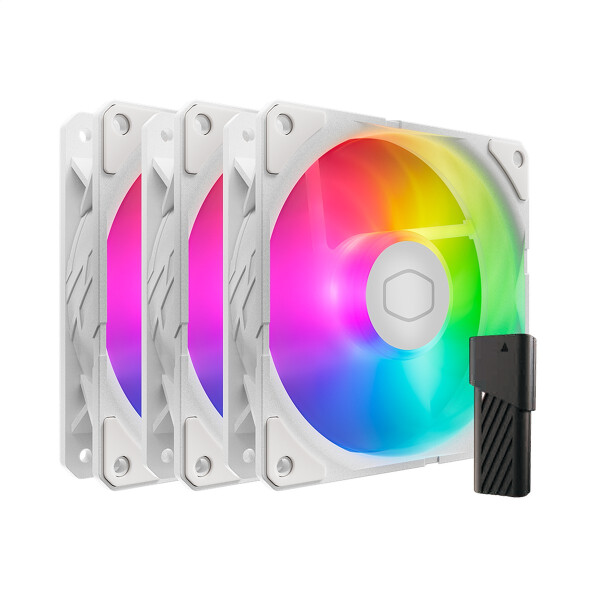 Cooler Master SickleFlow Edge 120 ARGB 3-pack Fan Kit White Edition, Ventilator, 12 cm, 690 RPM, 2500 RPM, 120 m³/h, Weiß