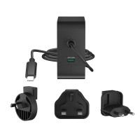 j5create 102-Watt-GaN-PD-USB-C-Reiseladegerät mit 2 Anschlüssen, einschließlich austauschbaren Netzsteckern, Drinnen, AC, USB, 1,8 m, Schwarz