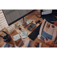 HP POLY Sync 20+ USB-C Freisprecheinrichtung, für Microsoft Teams zertifiziert, Mobiltelefon/PC, Schwarz, Silber, 55 dB, 0,715 m, IP64, Tasten, Berührung