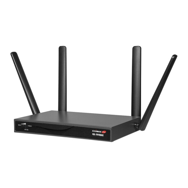 Edimax 4G-7449AC, Wi-Fi 5 (802.11ac), Dual-Band (2,4 GHz/5 GHz), Ethernet/LAN, 4G, Schwarz, Rack-/Wandrouter
