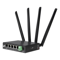 Edimax D4G-7459AC, Wi-Fi 5 (802.11ac), Dual-Band (2,4 GHz/5 GHz), Ethernet/LAN, 4G, Schwarz, Industrieller Router