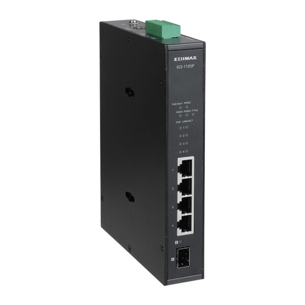 Edimax IGS-1105P, Unmanaged, Gigabit Ethernet (10/100/1000), Power over Ethernet (PoE), Wandmontage