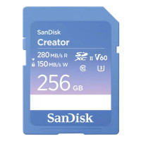 SanDisk Creator, 256 GB, SDXC, Klasse 10, UHS-II, 280 MB/s, 150 MB/s