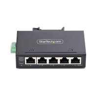 StarTech.com 5-Port Mini Netzwerk Switch für Hutschiene/Wandmontage, Unmanaged Industrie Gigabit LAN Switch, Robuster IP30 100Mb/1Gb Switch, -40-75° C, 9-60 VDC, TAA Konform, Unmanaged, Gigabit Ethernet (10/100/1000), Vollduplex, Wandmontage