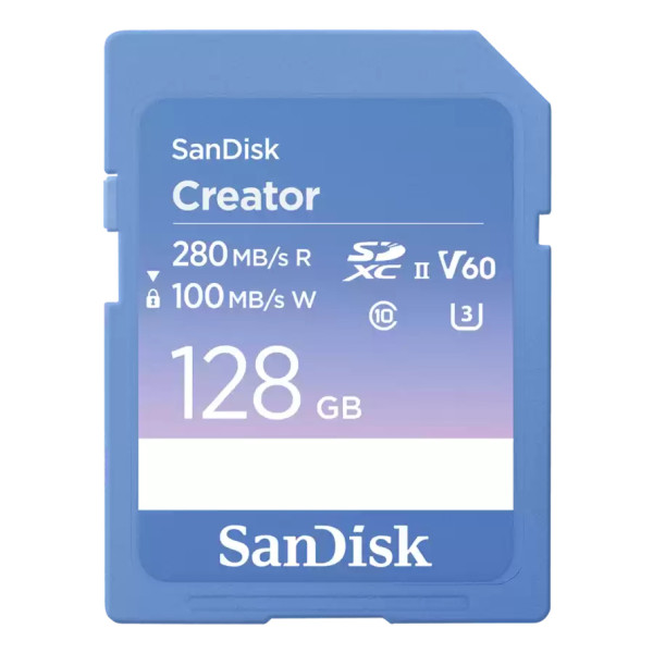 SanDisk Creator, 128 GB, SDXC, Klasse 10, UHS-II, 280 MB/s, 100 MB/s