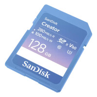 SanDisk Creator, 128 GB, SDXC, Klasse 10, UHS-II, 280 MB/s, 100 MB/s