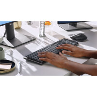 Logitech 920-010752, Kabellos, RF Wireless + Bluetooth, Mechanischer Switch, QWERTZ, LED, Graphit, Grau
