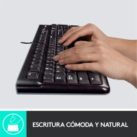 Logitech MK120, Kabelgebunden, USB, QWERTY, Schwarz, Maus enthalten