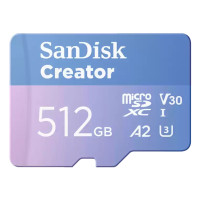 SanDisk Creator, 512 GB, MicroSDXC, Klasse 10, UHS-I, 190...