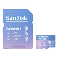 SanDisk Creator, 512 GB, MicroSDXC, Klasse 10, UHS-I, 190...