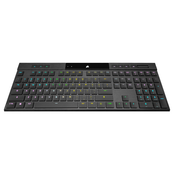 Corsair K100 RGB AIR, Verkabelt & Kabellos, USB + RF Wireless + Bluetooth, Mechanischer Switch, QWERTZ, RGB-LED, Schwarz