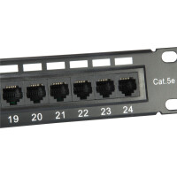 Equip 24-Port Cat.5e Ungeschirmtes Patch Panel, Schwarz, Cat5e, Schwarz, Rackeinbau, 1U, RoHS, CE