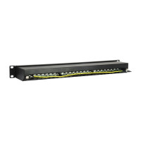 Equip 24-Port Cat.5e Geschirmtes Patch Panel, Schwarz, RJ-45, Cat5e, Schwarz, Rackeinbau, 1U, RoHS