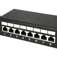 Equip 24-Port Cat.5e Geschirmtes Patch Panel, Schwarz, RJ-45, Cat5e, Schwarz, Rackeinbau, 1U, RoHS
