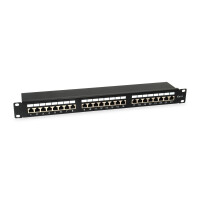 Equip 24-Ports Cat.6 Geschirmtes Patch Panel, schwarz,...