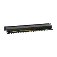Equip 24-Ports Cat.6 Geschirmtes Patch Panel, schwarz, Gigabit Ethernet, RJ-45, Cat6, Schwarz, Rackeinbau, 1U