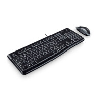 Logitech Desktop MK120, Volle Größe (100%), Kabelgebunden, USB, QWERTZ, Schwarz, Maus enthalten