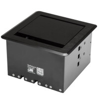 StarTech.com Kabelmanagement Box für Konverenztische - Konferenzraum AV - Konferenztisch Konnektivitätsbox, Kabelgehäuse, Tisch/Bank, Aluminium, Stahl, Schwarz