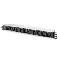 DIGITUS Steckdosenleiste mit Aluminiumprofil, 10-fach, 2...