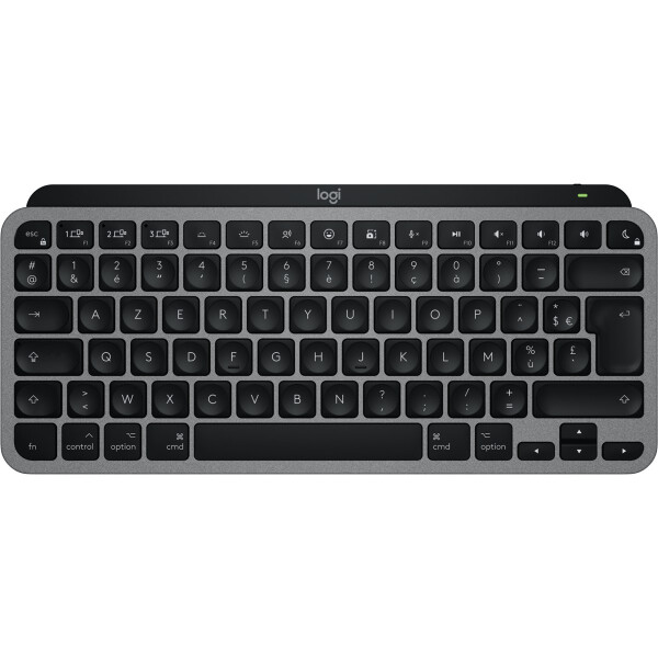 Logitech MX Keys Mini For Mac, Kabellos, Bluetooth, Scherenschalter, AZERTY, LED, Schwarz, Grau