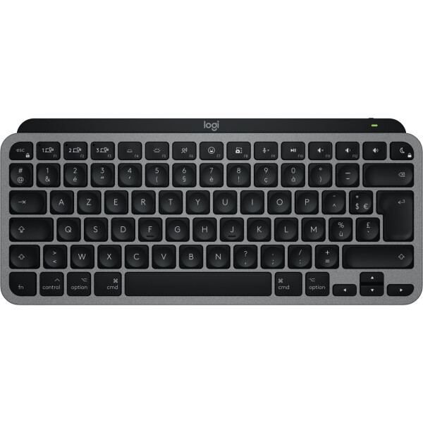 Logitech MX Keys Mini For Mac, Kabellos, Bluetooth, Scherenschalter, AZERTY, LED, Schwarz, Grau