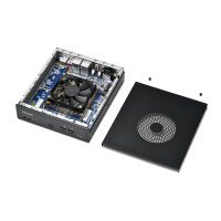 Shuttle Slim AI PC DN11H7 Intel Core Ultra 7 155H, Intel Arc graphics, 2xHDMI, 2x DP, 4x 2.5Gbit LAN, VESA, 24/7 Dauerbetrieb, 1,35 l großer PC, Mini-PC Barebone, Intel SoC, DDR5-SDRAM, PCI Express, 120 W