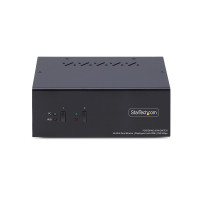 StarTech.com 2-Port Dual-Monitor KVM Switch, DisplayPort und HDMI, 4K 60Hz, 5Gbps USB-Hub, 2x USB-HID, Hybrid KVM/Umschalter mit 1x HDMI/1x DP, TAA Konform, 3840 x 2160 Pixel, 4K Ultra HD, 36 W, Schwarz
