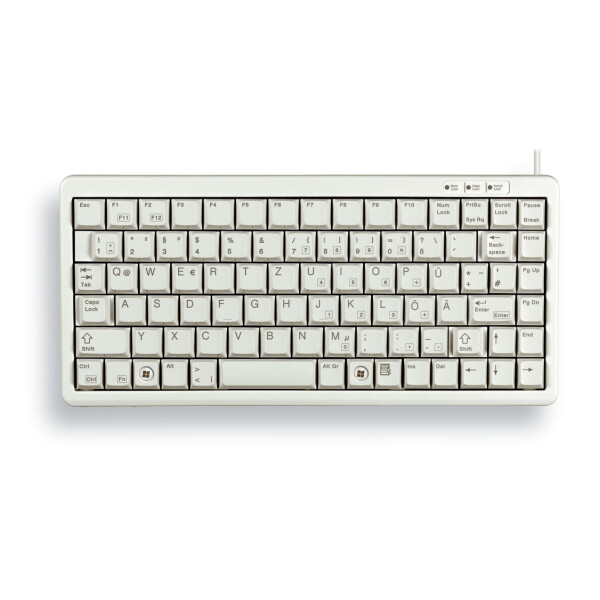 Cherry G84-4100, Mini, Kabelgebunden, USB + PS/2, QWERTY, Grau