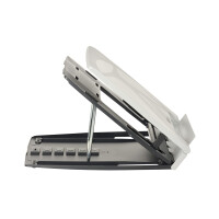 Bakker Ergo-Q 330 Circular, Laptop-Ständer, Schwarz, Grau, Acrylnitril-Butadien-Styrol (ABS), Kunststoff, Stahl, 33,8 cm (13.3"), 43,2 cm (17"), 6 kg
