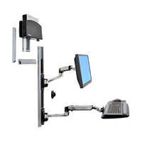 Ergotron LX Series LX Wall Mount System, 9,1 kg, 68,6 cm (27"), 75 x 75 mm, 100 x 100 mm, Höhenverstellung, Schwarz, Silber