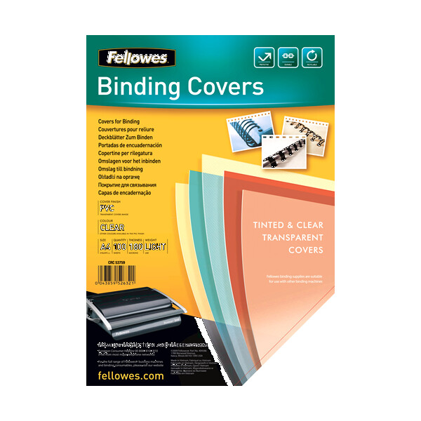 Fellowes 5375901, A4, Kunststoff, PVC, Transparent, 297 mm, 1 mm, 210 mm