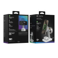 mophie Snap+ 3-in-1 Wireless Charge Stand, Drinnen, USB, Kabelloses Aufladen, Weiß