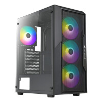 AZZA Fighter, Midi Tower, PC, Schwarz, ATX, ITX, micro ATX, 15,5 cm, 32 cm