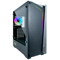 AZZA APOLLO 430, Midi Tower, PC, Schwarz, Transparent, ATX, micro ATX, Gehärtetes Glas, Gaming