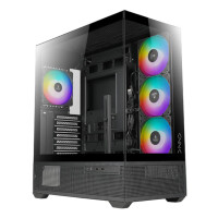 AZZA Tiara, Midi Tower, PC, Schwarz, ATX, ITX, micro ATX, Stahl, Gehärtetes Glas, 17 cm