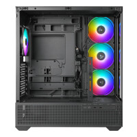AZZA Tiara, Midi Tower, PC, Schwarz, ATX, ITX, micro ATX, Stahl, Gehärtetes Glas, 17 cm