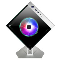 AZZA CUBE MINI 805, Cube, PC, Silber, Mini-ATX, Aluminium, Gehärtetes Glas, Multi