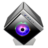 AZZA CUBE MINI 805, Cube, PC, Silber, Mini-ATX, Aluminium, Gehärtetes Glas, Multi