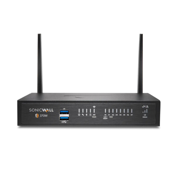SonicWALL TZ370, 3 Gbit/s, 3 Gbit/s, 1500 Mbit/s, 1000 Mbit/s, 57,42 BTU/h, Kabelgebunden