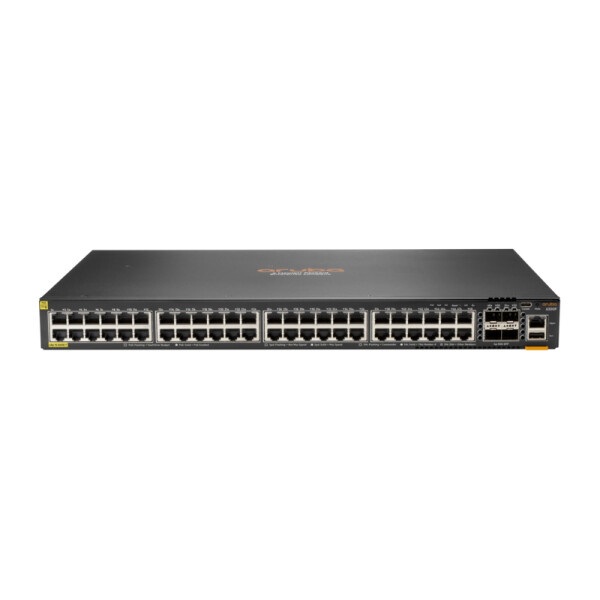 HPE Aruba Networking Aruba 6300F 48-port 1GbE Class 4 PoE & 4-port SFP56, Managed, L3, Gigabit Ethernet (10/100/1000), Power over Ethernet (PoE), Rack-Einbau, 1U